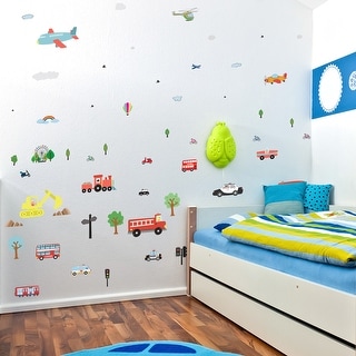 Walplus Kids Transportation Wall Stickers Decals DIY Art Nursery Decor