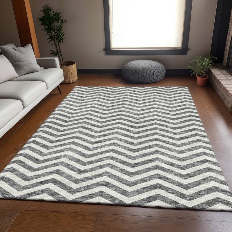 Premium Washable Super Soft Modern Chevron Mayfield Rug