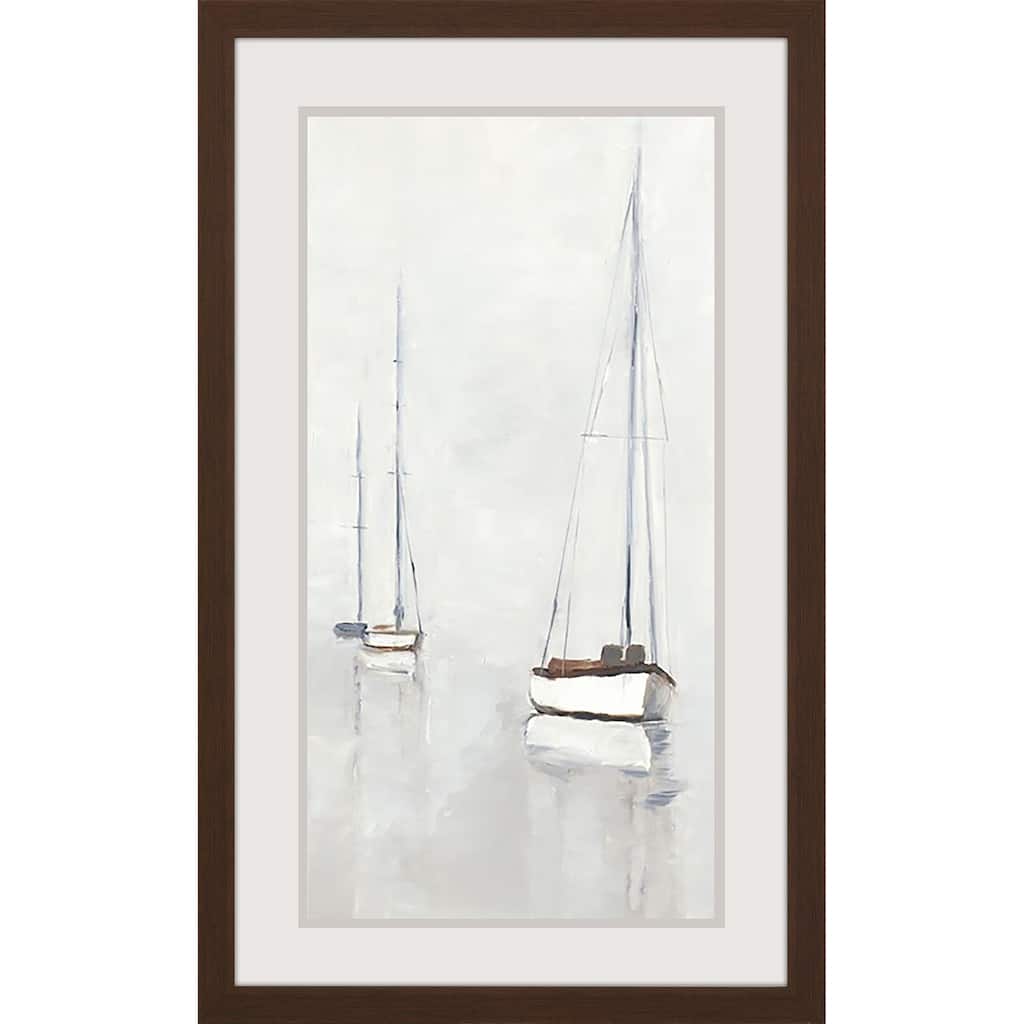 Fog in Harbor I Framed Art Giclee Under Glass