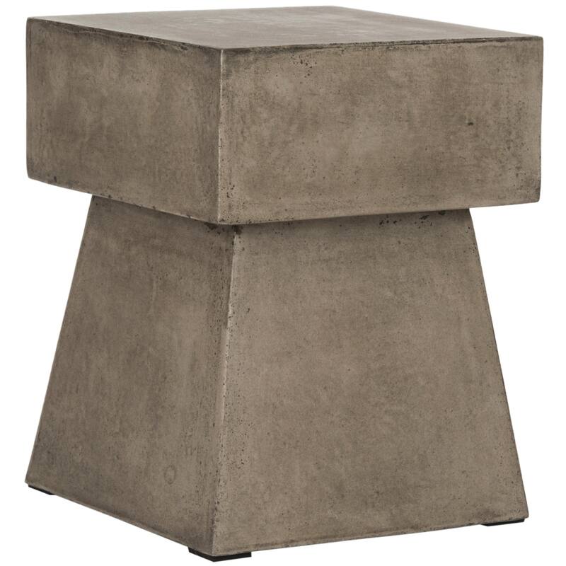 SAFAVIEH Zen Mushroom Concrete Indoor/ Outdoor Accent Table (Dark Grey) - 13.7" x 13.7" x 18.1"