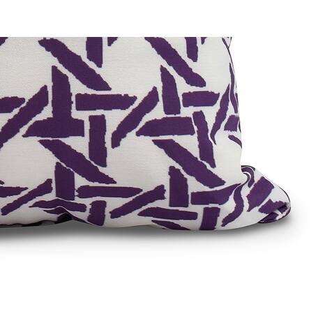 20 x 20 Inch Rattan Geometric Geometric Print Outdoor Pillow
