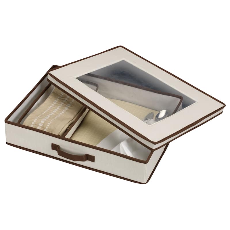 Household Essentials Flatware Storage Box - 19'' x 15'' x 4''