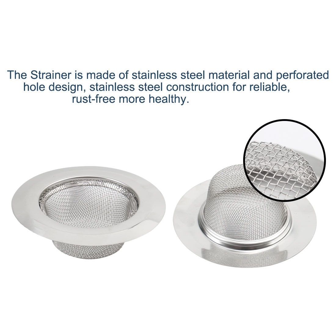 4pcs Kitchen Sink Drain Strainer Stainless Steel Anti-blocking Mesh Drain  Stopper with Rim 2.2 Inch Bathroom Silver Tone - Bed Bath & Beyond -  31429041