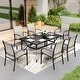preview thumbnail 3 of 16, MAISON ARTS Patio Dining Set 7 Piece Metal Rectangle Table and 6 Textilene Chairs