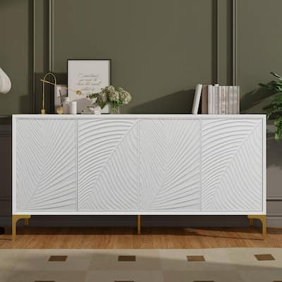 Multi-Functional Storage Cabinet,Four-Door Sideboard with Adjustable Shelves, Suitable for Study, Entryway and Living Room