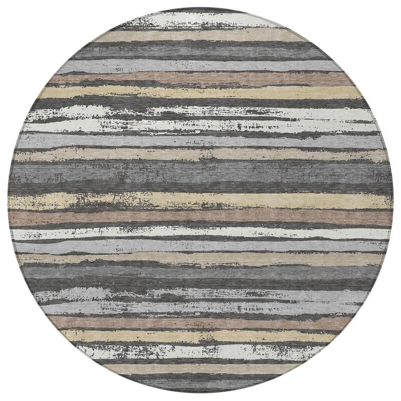 HomeRoots Striped Transitional Rectangle Outdoor Rug