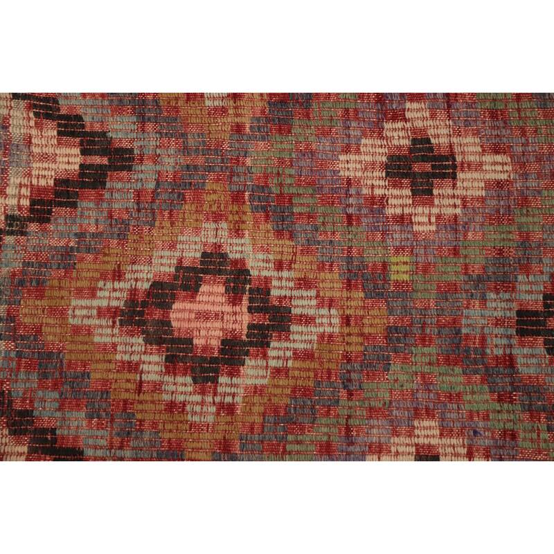 Hand Woven Oriental 100% Wool Carpet Southwestern Tribal Multi-Colored Kilim Area Rug - 10' 1'' X 5' 10''