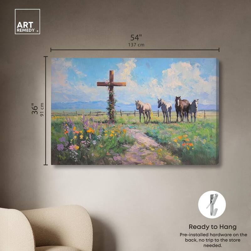 Faithful Pasture Canvas by Art Remedy, Gallery Wrapped