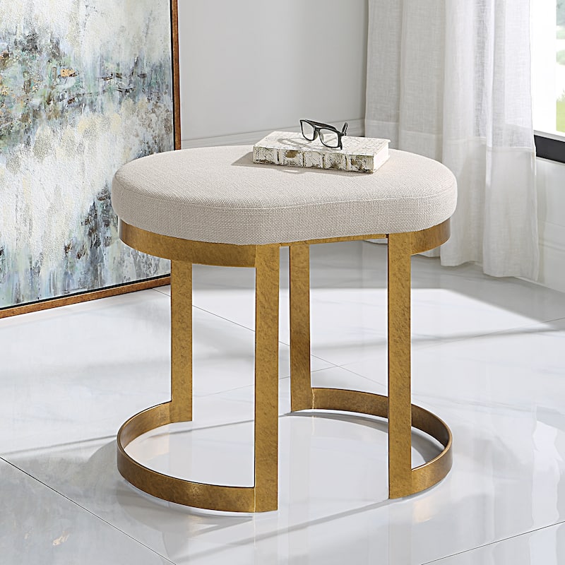 Uttermost Infinity Gold Accent Stool - 24"W x 20"H x 18"D