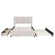 preview thumbnail 6 of 16, Full Size Upholstered Platform Bed with 2 Drawers and 1 Twin Size Trundle, Classic Headboard Design