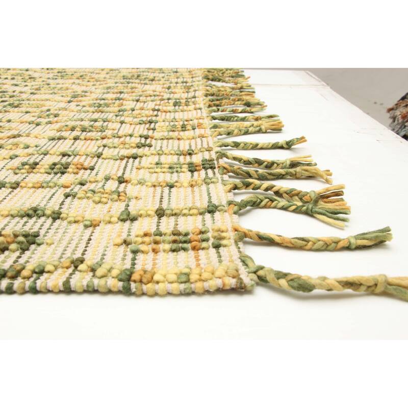 ECARPETGALLERY Braid weave Sienna Beige, Tan Wool Rug - 5'0 x 8'0