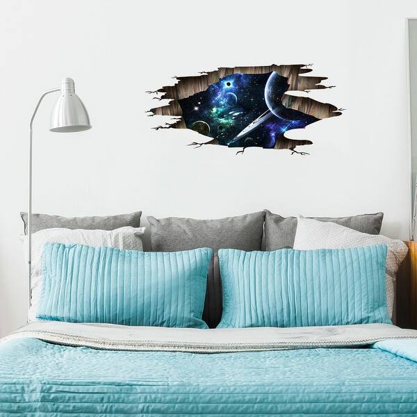 Shop Space Galaxy Removable 3d Wall Stickers Self Stick Murals Art