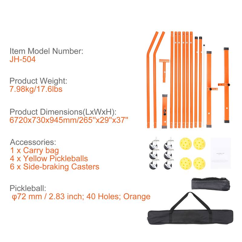Pickleball Net Set Weather Resistant Steady Metal Frame & Strong PE Net, for Outdoor Backyard Driveway