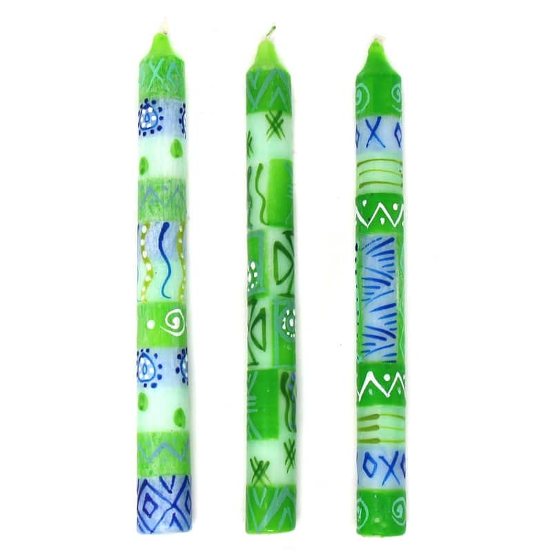 Handmade Taper Dinner Candles Farih Design Set of 3 (South Africa)