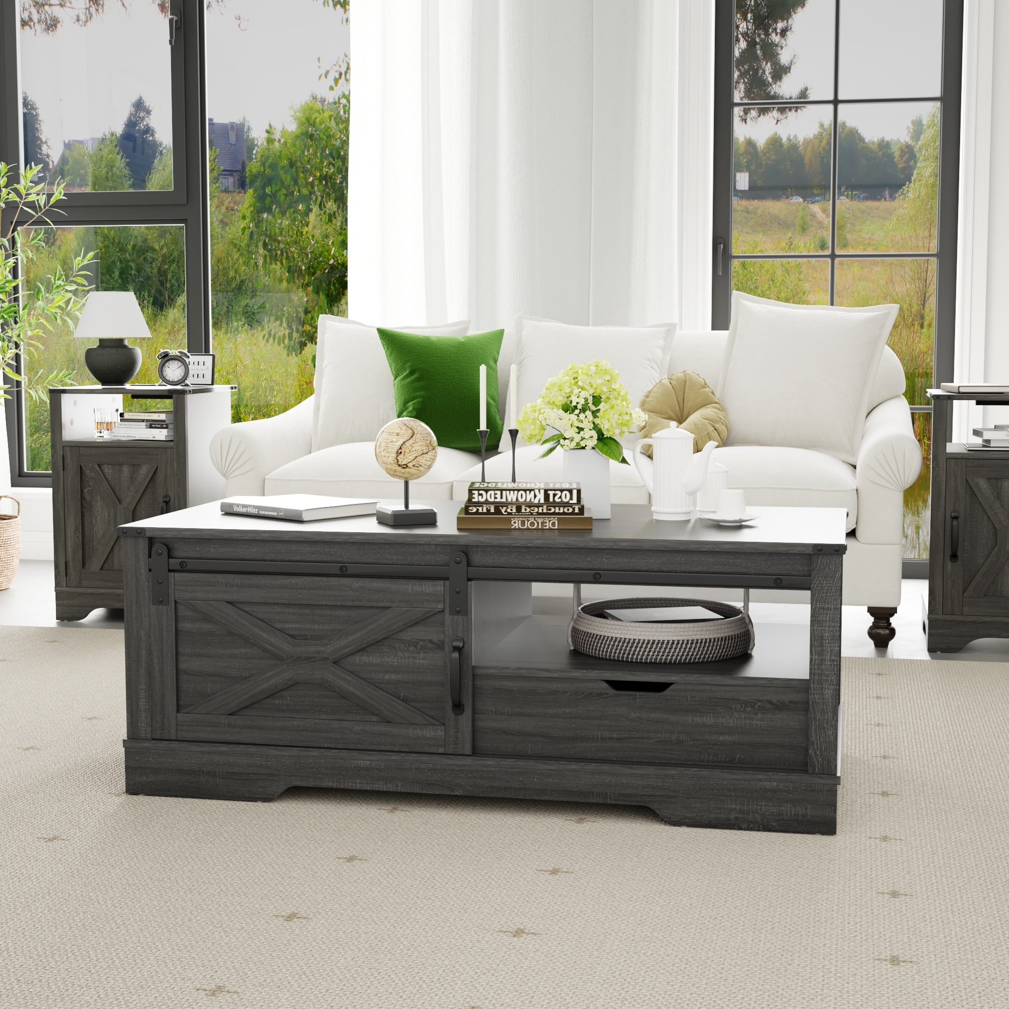 White barn shop door coffee table