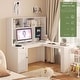 preview thumbnail 6 of 4, 59.44" Computer Desk with Drawers Bookshelf Outlet