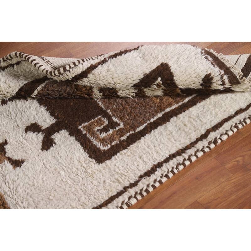 Plush Beige Turkish Anatolian Runner Rug Handmade Wool Carpet - 3'3"x 12'2"