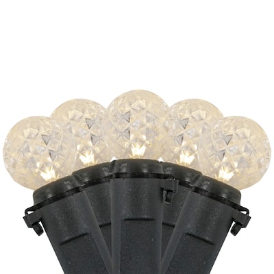 LED G12 Berry Christmas Lights - Warm White - 16' Black Wire - 50 ct