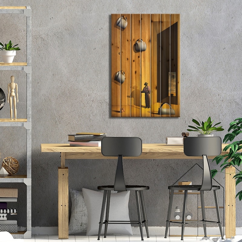 O Colecionador de Xícaras (The Collector's Cups) Print On Wood by Marcel Caram - Multi-Color