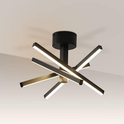Modern LED Semi-Flush Mounted Ceiling Light - 12"l