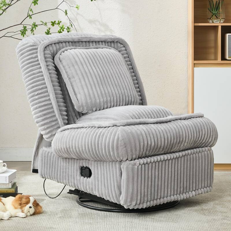 360° Swivel Rocking Single Sofa,Recliner Sofa, Manual Glider Rocking Armless Chair,Living Room Office