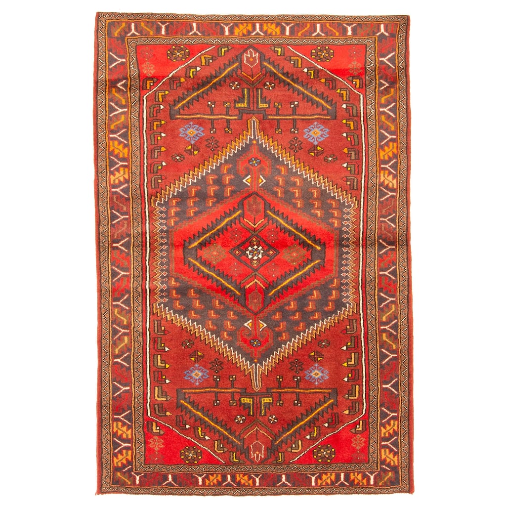 ECARPETGALLERY Hand-knotted Andelz Red Wool Rug - 4'2 x 6'7