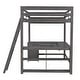 preview thumbnail 6 of 13, Brown Loft Bed Frame with Full Size Bed, U-shaped Desk Underneath