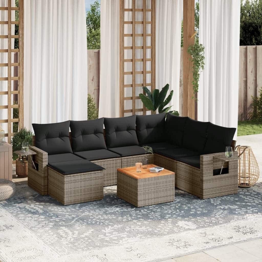 vidaXL Garden Sofa Set PE rattan Medium Modular Garden Sofa Set