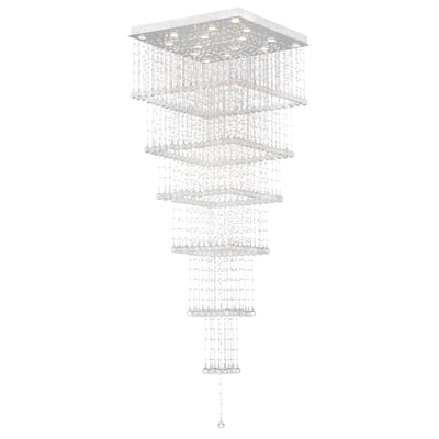 Square 16 Light Flush Mount With Chrome Finish