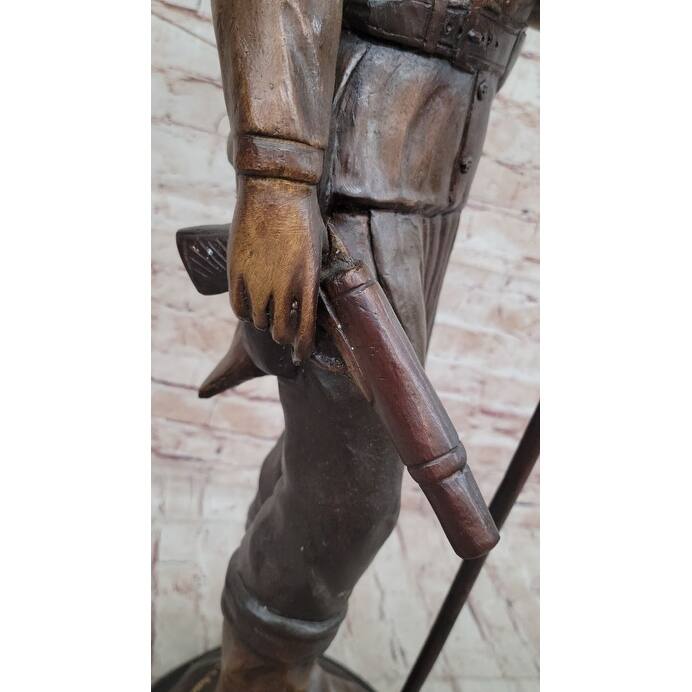 Native American Indian Apache Chief Cochise Bronze Statue Sculpture Figure On Marble Base