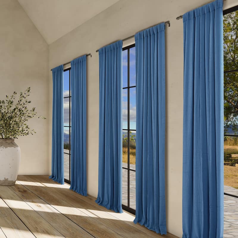 South Seas Window Panel - Dusk Blue - 84 Inches