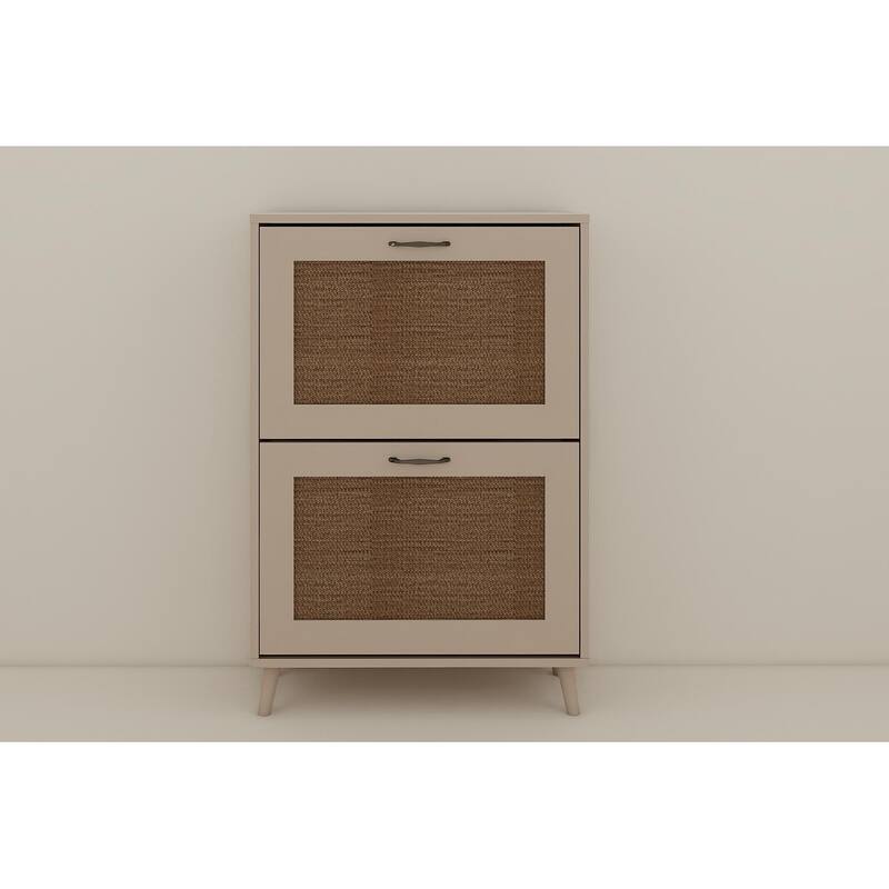 Multi-Tier Shoe Storage Cabinet, Entryway Shoe Organizer Rack with Open Design, Accent Cabinet for Closet