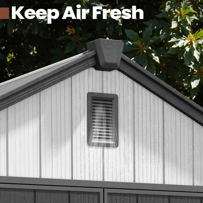 Pellebant 8X8/8X10/8X12 FT Resin Outdoor Storage Shed with Floor for Patio Furniture and Tools