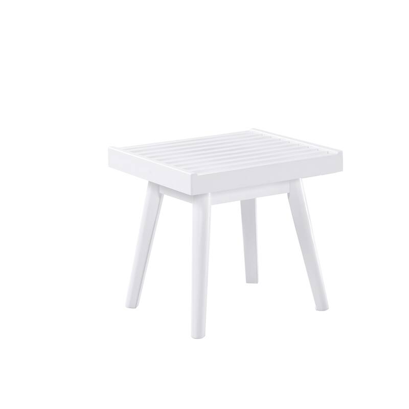 19" Wood Slatted Bench with Tapered Legs