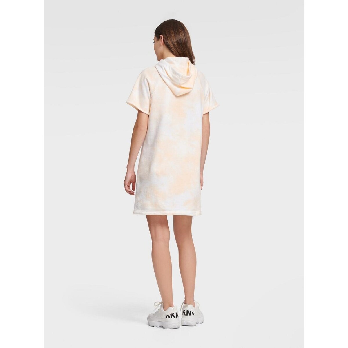 dkny sport logo hoodie dress