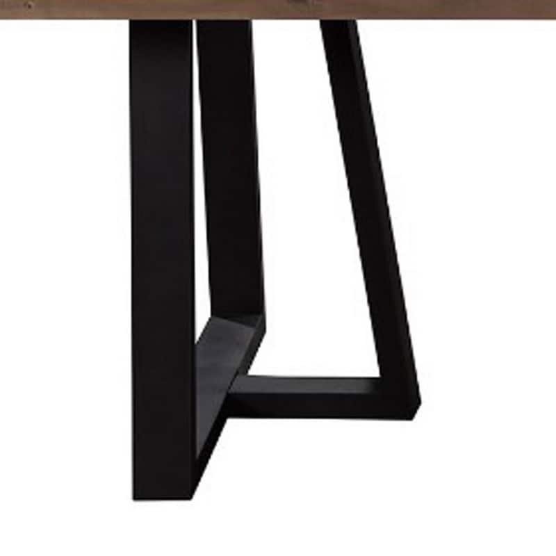 Wood And Metal Rectangular Dining Table Brown And Black