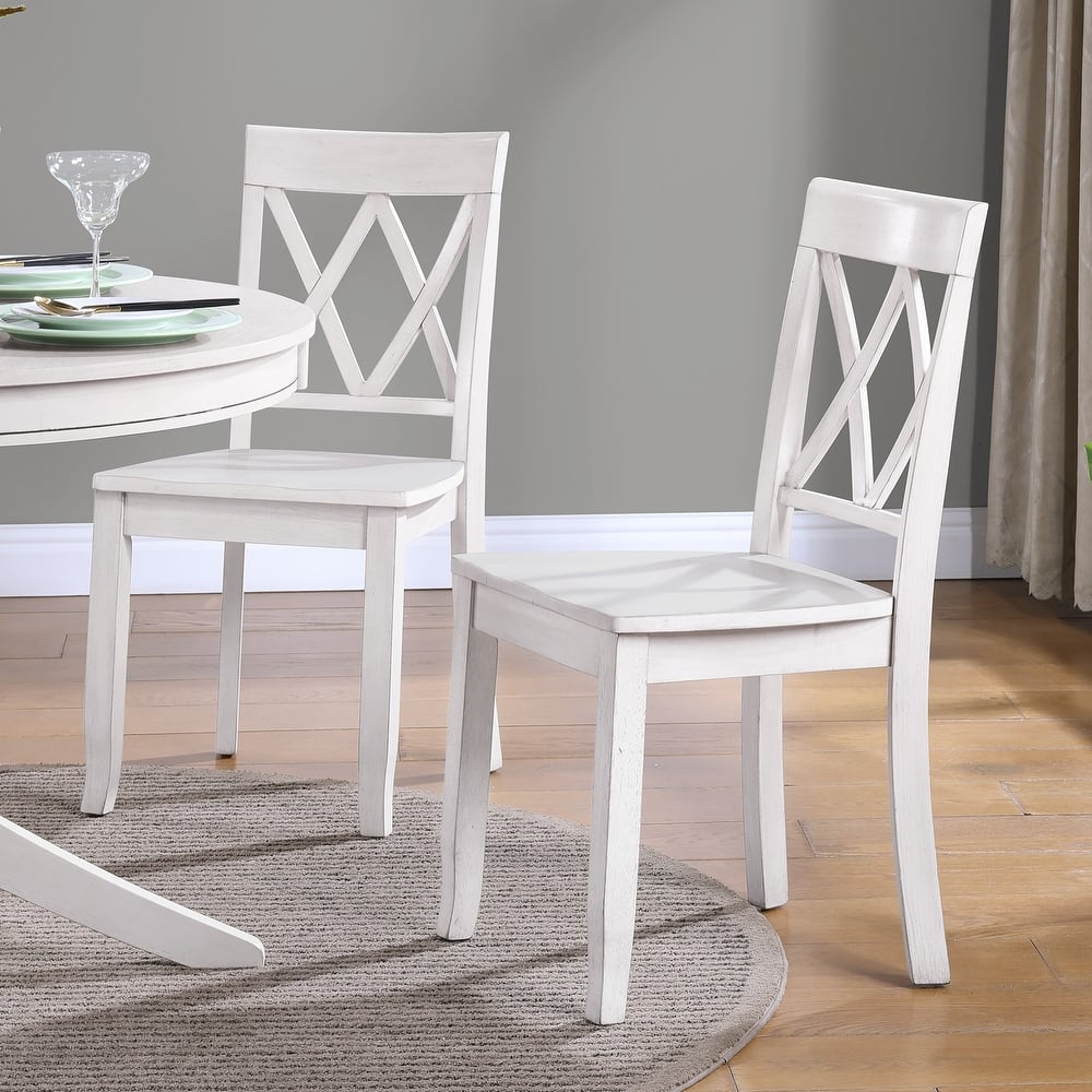 Vintage Cross Back Wood Double X-Back Dining Chairs