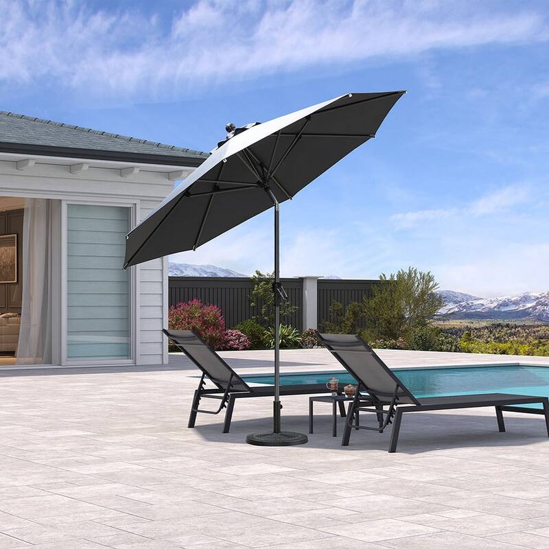 PURPLE LEAF Heavy-duty Crank and Tilt Table Umbrella Outdoor Patio Market Umbrella