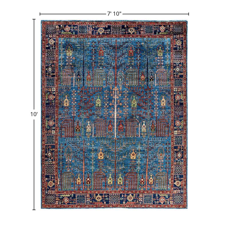 Serapi One-of-a-Kind Hand-Knotted Area Rug - Light Blue, 7' 10" x 10' 0" - 7' 10" x 10' 0"