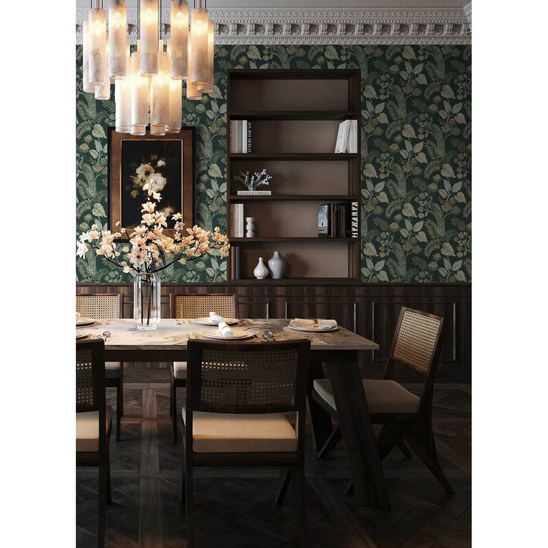 Chris Loves Julia x A-Street Prints Geneva Sea Green Peacock Paradise Wallpaper