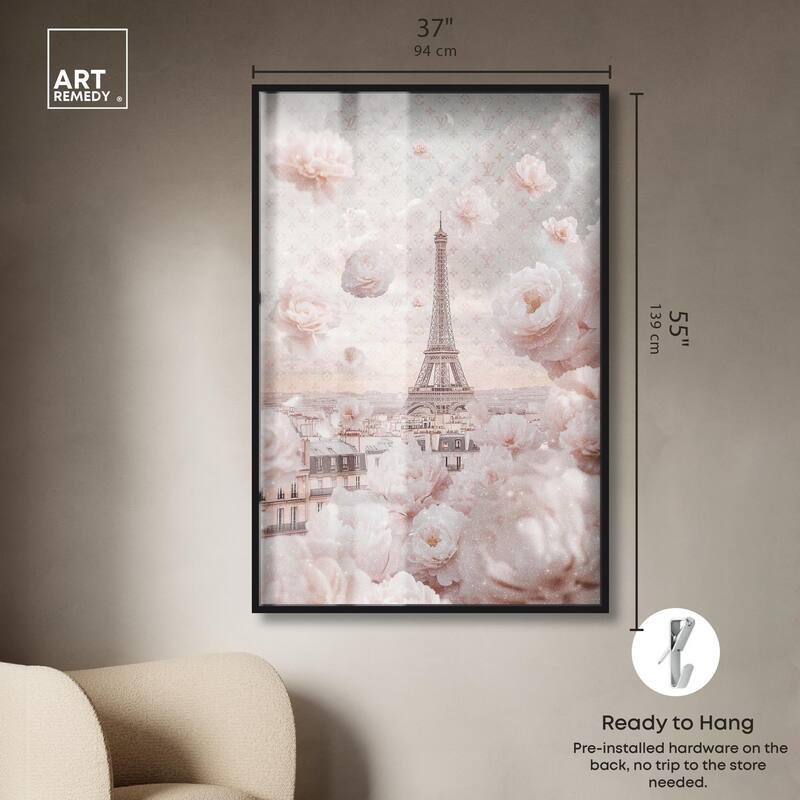 Raining Petals in Paris Shadowbox by Art Remedy