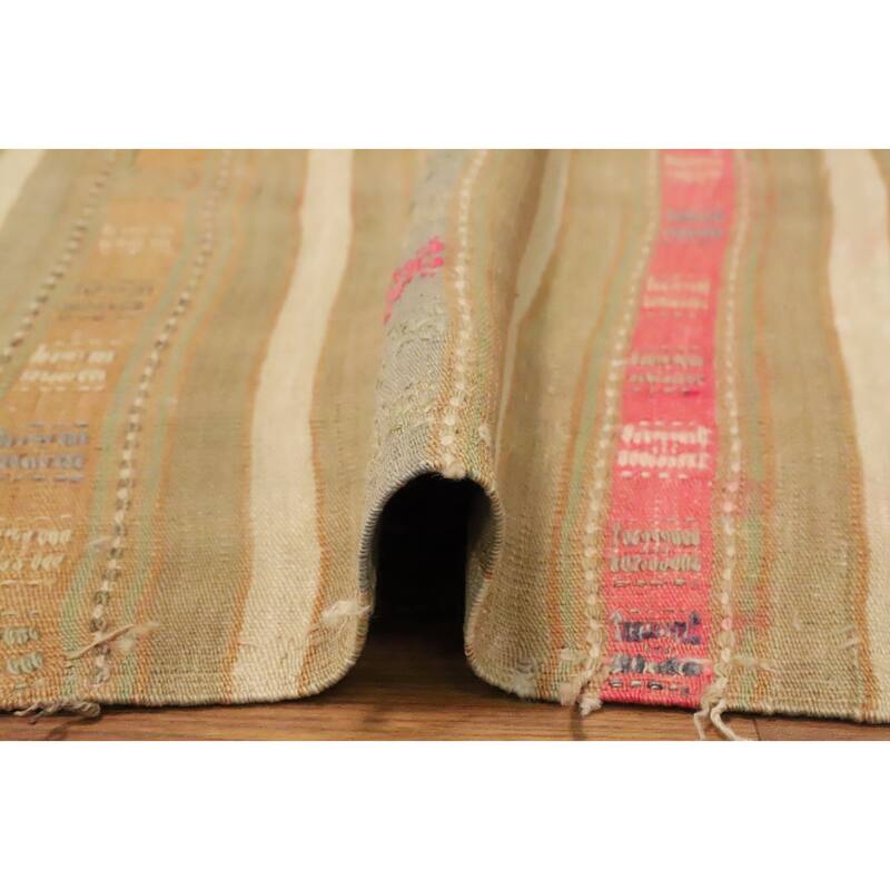 Hand Woven Oriental 100% Wool Carpet Southwestern Tribal Multi-Colored Kilim Area Rug - 6' 8'' X 4' 5''