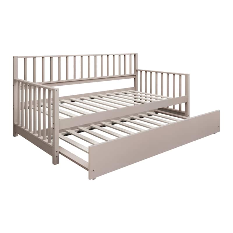 CraftPorch Classic Wooden Twin Size Daybed With Trundle