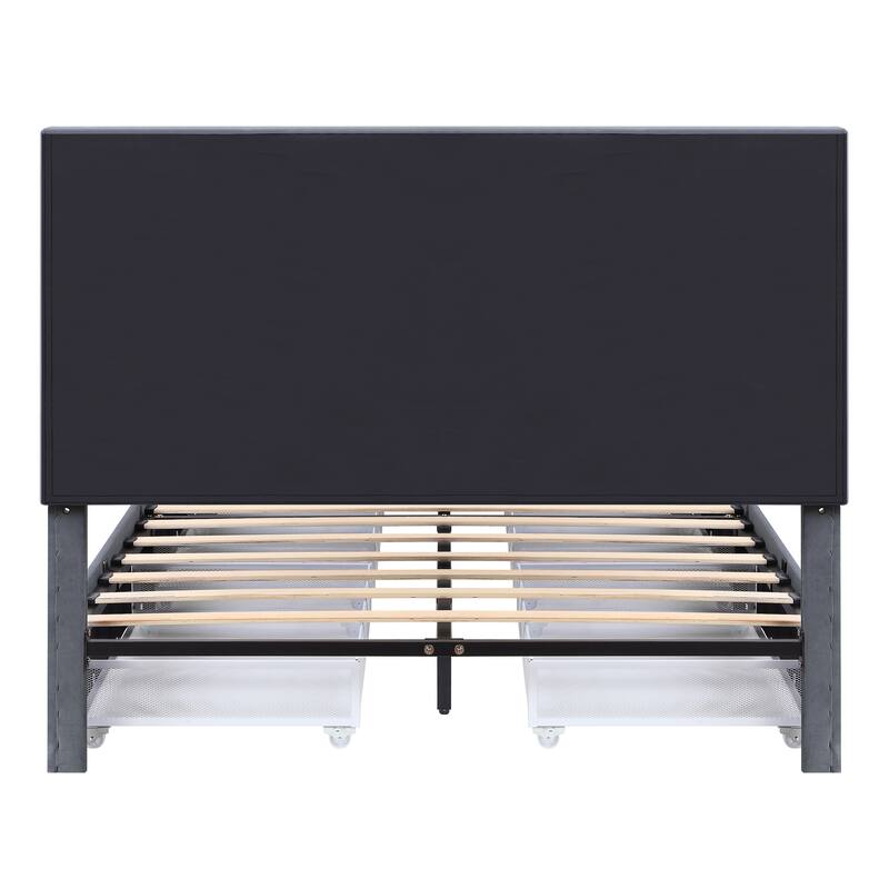 Furniture of America Naxime Modern 4-Drawer Fabric Platform Bed