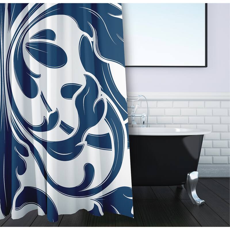 British Colonial, Geometric Print Shower Curtain