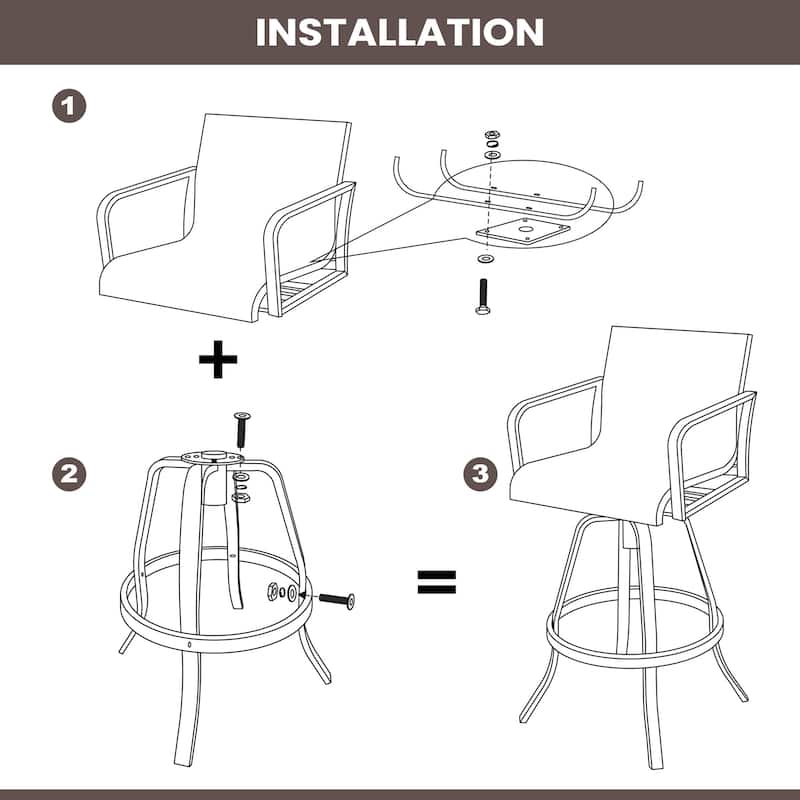 Pellebant Outdoor Aluminum Swivel Barstool Patio Bar Stools with Sunbrella Fabric - 18.31"Lx18.31"Wx43.31"H