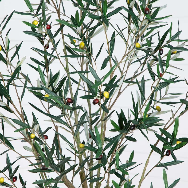 Greco Olive Artificial Potted Tree - 7'