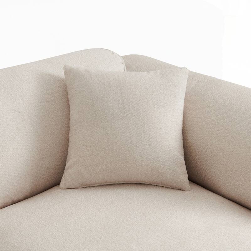 4-seater with pure sponge seat cushions and a detachable footstool includes 3 throw pillows
