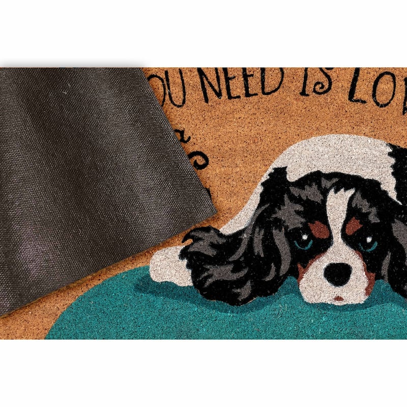 Liora Manne Natura Love And A Dog Outdoor Mat Natural 18"x30"