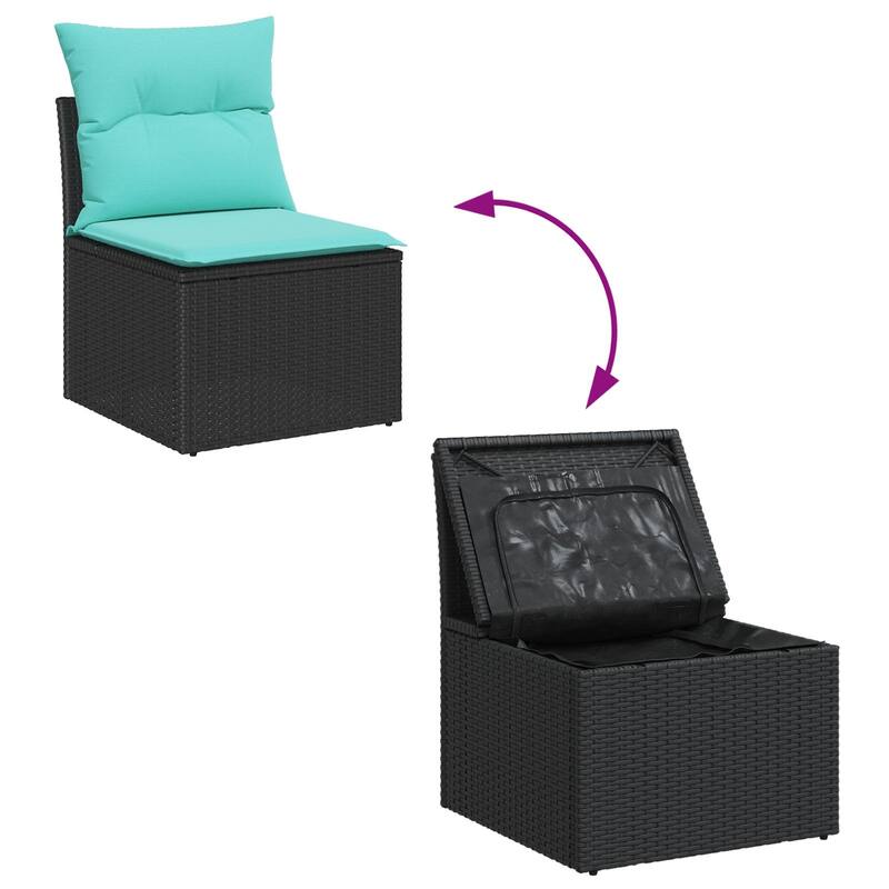 vidaXL 7/8 Piece Garden Sofa Set with Cushions - 117.1×52.2×27.2